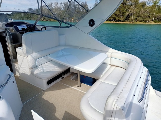 Seas the Day luxury Bayliner cruiser at Forster, NSW